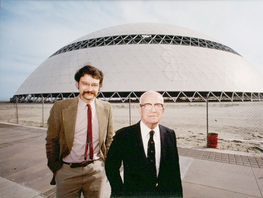 Medard Gabel and Buckminster Fuller in front of the Dome in Montreal